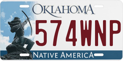 OK license plate 574WNP