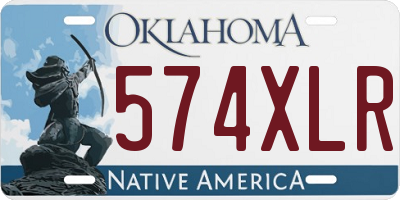 OK license plate 574XLR