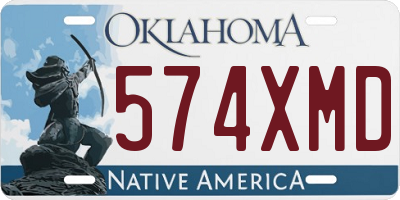 OK license plate 574XMD