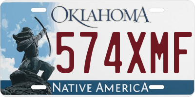 OK license plate 574XMF