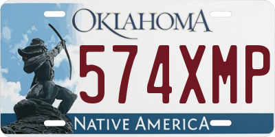 OK license plate 574XMP