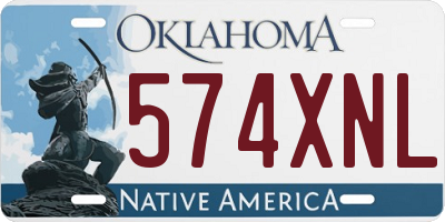 OK license plate 574XNL