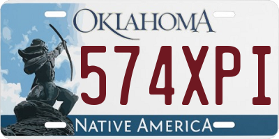 OK license plate 574XPI