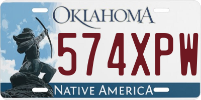 OK license plate 574XPW