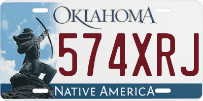 OK license plate 574XRJ