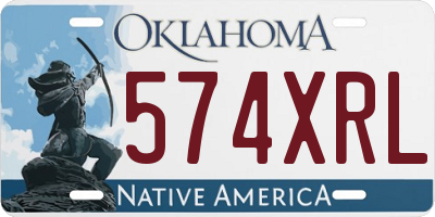 OK license plate 574XRL