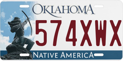 OK license plate 574XWX