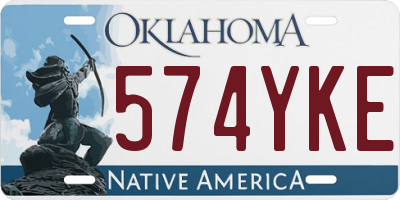 OK license plate 574YKE