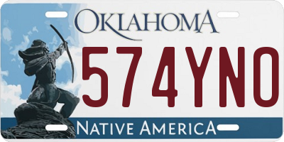 OK license plate 574YNO