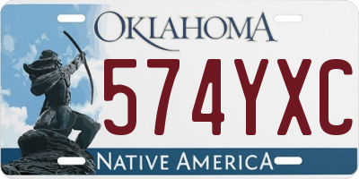 OK license plate 574YXC