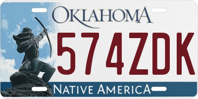 OK license plate 574ZDK