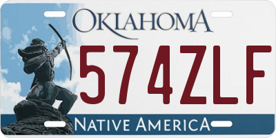 OK license plate 574ZLF