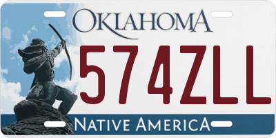 OK license plate 574ZLL