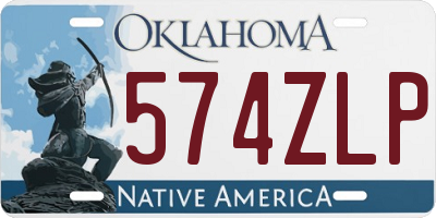 OK license plate 574ZLP