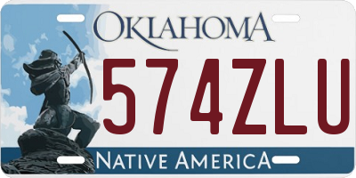 OK license plate 574ZLU