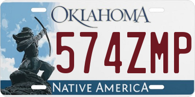 OK license plate 574ZMP