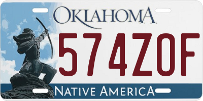 OK license plate 574ZOF