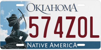 OK license plate 574ZOL