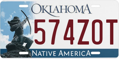 OK license plate 574ZOT