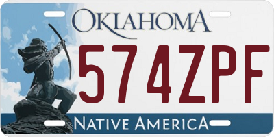 OK license plate 574ZPF