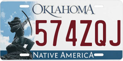 OK license plate 574ZQJ