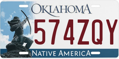 OK license plate 574ZQY