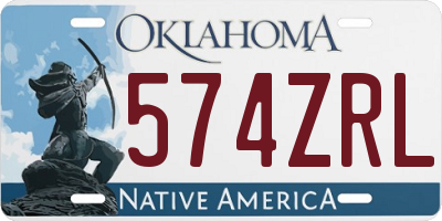 OK license plate 574ZRL