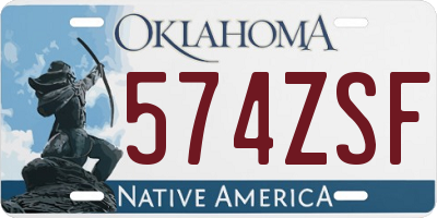 OK license plate 574ZSF