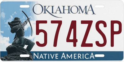 OK license plate 574ZSP