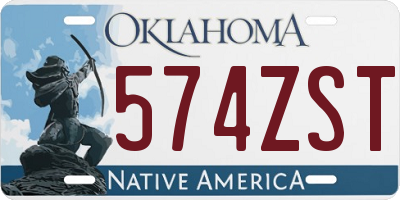 OK license plate 574ZST