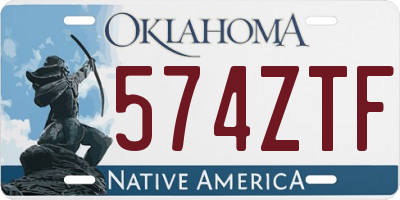 OK license plate 574ZTF