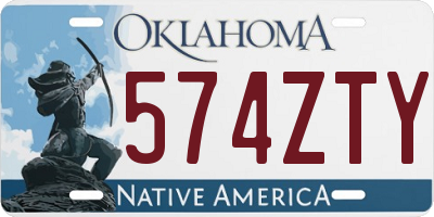 OK license plate 574ZTY