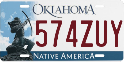 OK license plate 574ZUY