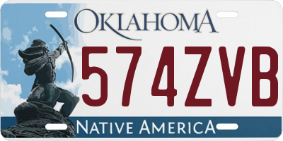 OK license plate 574ZVB