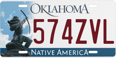 OK license plate 574ZVL