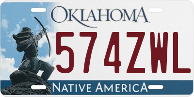 OK license plate 574ZWL