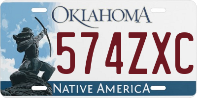 OK license plate 574ZXC