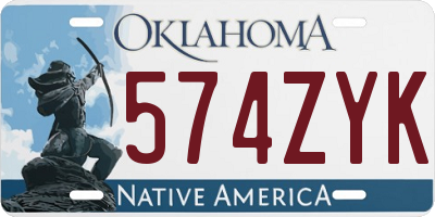 OK license plate 574ZYK