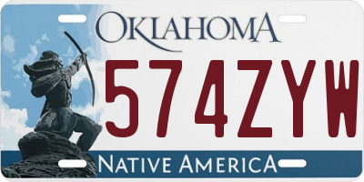 OK license plate 574ZYW