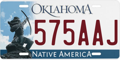 OK license plate 575AAJ