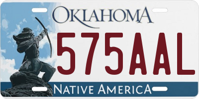 OK license plate 575AAL