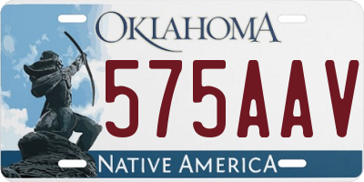 OK license plate 575AAV