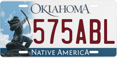 OK license plate 575ABL