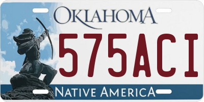 OK license plate 575ACI