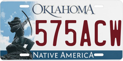 OK license plate 575ACW