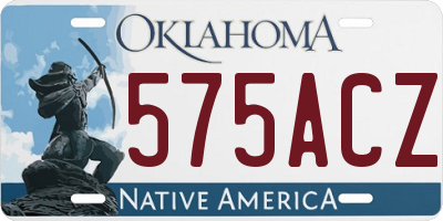 OK license plate 575ACZ