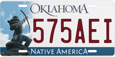 OK license plate 575AEI