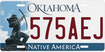 OK license plate 575AEJ