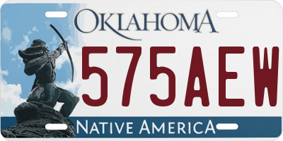 OK license plate 575AEW
