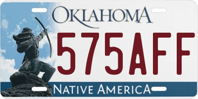 OK license plate 575AFF